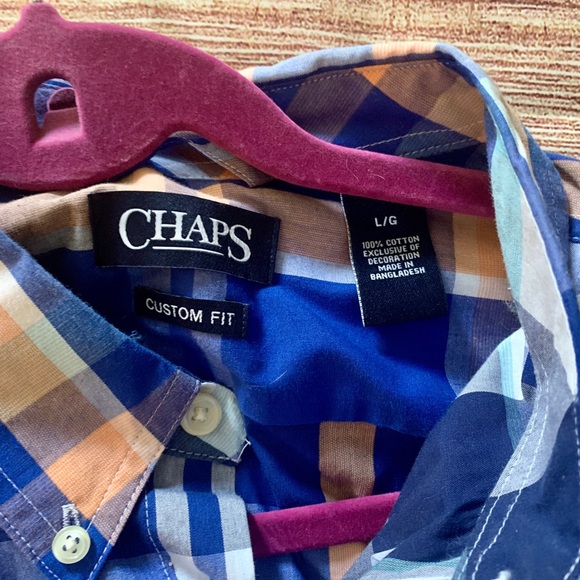 Chaps Men’s Sz LG Custom Fit Button Down - Picture 7 of 8